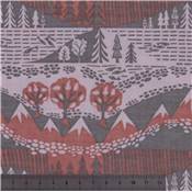 QUILT WEAVES WOODLAND WONDERLAND- MONTAGNE -100% COTON - 110 CM