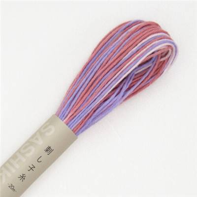 FIL SASHIKO MULTICOLORE - COL 73 - VIOLET - LOT DE 6 ECH. DE 20 M