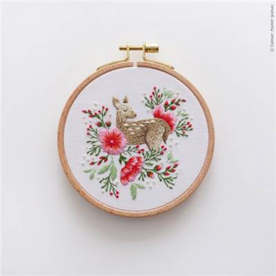 BABY DEER - KIT BRODERIE 16X16CM - TAMBOUR NON INCLUS - TAMAR NY