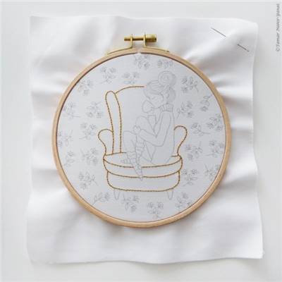 TAKING MY TIME - KIT BRODERIE 21X21CM - TAMBOUR NON INCLUS - TAMAR NY