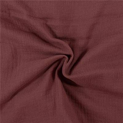 DOUBLE GAZE UNIE COTON BIO - 135 CM - CASSIS