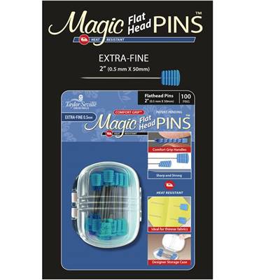 EPINGLES A QUILTER A TETE PLATE "EXTRA FINE" MAGIC PINS - BTE DE 100