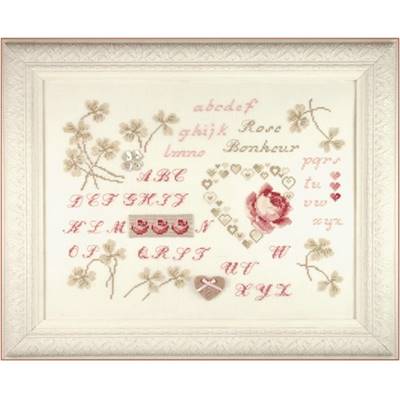 DIAGRAMME POINT DE CROIX ABC COLLECTION - ROSE BONHEUR