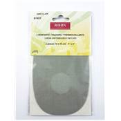 2 RENFORTS VELOURS THERMOCOLLANTS 10 X 15 CM GRIS