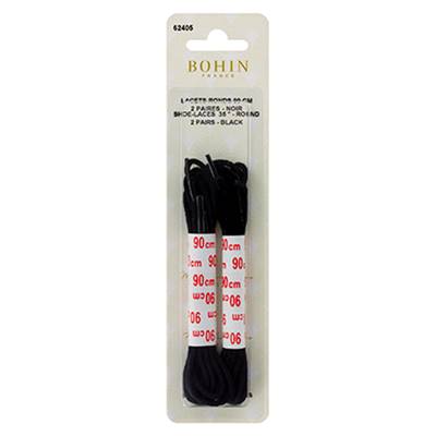 LACET ROND NOIR 90cm 2 PAIRES