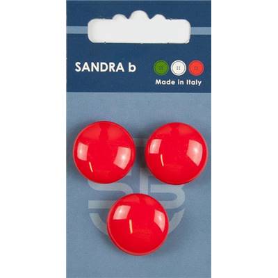 Carte 3 boutons nylon classique à queue - 20,5 mm - Rouge