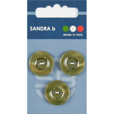 Carte 3 boutons plastique 2 trous - 20,5 mm - Vert