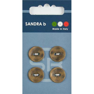 Carte 4 boutons zama avec trous - 15 mm - Laiton