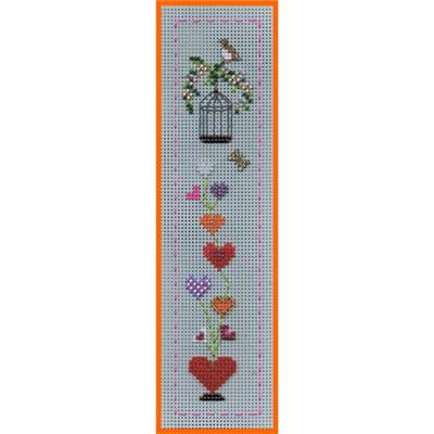 MARQUE PAGES BOUQUET DE COEURS - Carton perforé + feutrine