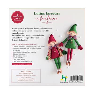 COFFRET LUTINS FARCEURS EN FEUTRINE - 2 PROJETS DIY 100% FAIT MAIN