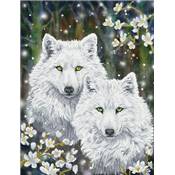 KIT BRODERIE DIAMANT - LES LOUPS DE L'HIVER