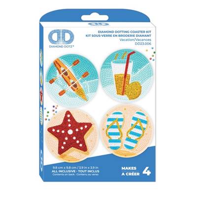 KIT BRODERIE DIAMANT 4 SOUS-VERRES - VACATION