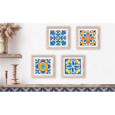 KIT BRODERIE DIAMANT MINI DOTZ - CERAMIQUES DE LISBONNE - PACK DE 4 