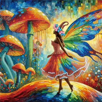 KIT BRODERIE DIAMANT DOTZ - MOSAIC FAIRY LAND AVEC CADRE
