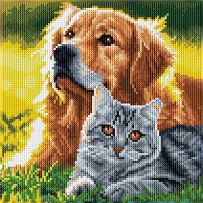 KIT BRODERIE DIAMANT DOTZ - PURRFECT DAY AVEC CADRE