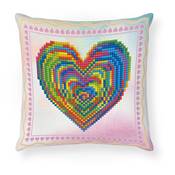 KIT BRODERIE DIAMANT COUSSIN - LE CŒUR D'AMOUR