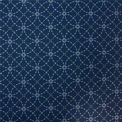 TISSU SASHIKO IMPRIME - 110 CM - COTON - MINI 5 M - COL 17 INDIGO