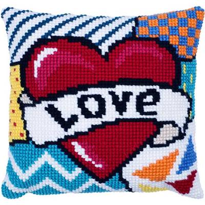 COUSSIN POINT DE CROIX LADYBIRD - PATCHWORK LOVE - 40 X 40 CM