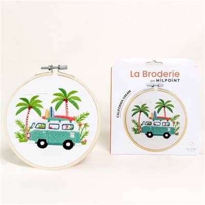 KIT BRODERIE AVEC TAMBOUR 15 CM - CALIFORNIA DREAM