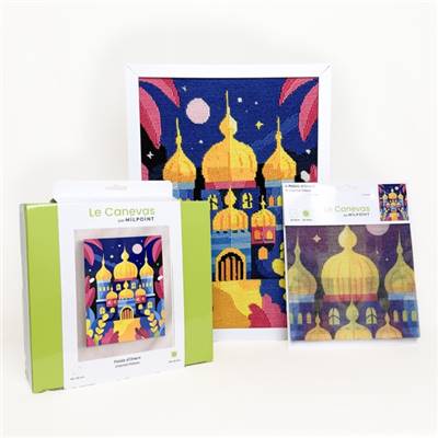 CANEVAS IMPRIME BLANC - DESSIN 30 X 40 CM - PALAIS D'ORIENT