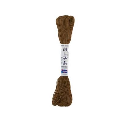 FIL SASHIKO UNI - COL 3 - MARRON - LOT DE 6 ECH. DE 20 M