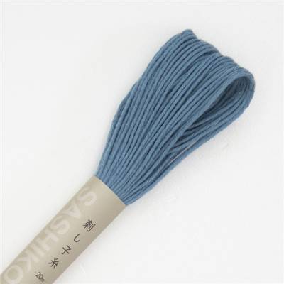 FIL SASHIKO UNI - COL 9 - BLEU CIEL - LOT DE 6 ECH. DE 20 M