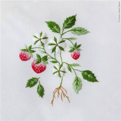 STRAWBERRY CAKE - KIT BRODERIE 21X21CM - TAMBOUR NON INCLUS
