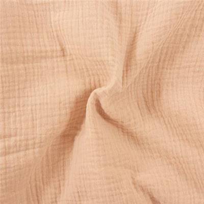 DOUBLE GAZE UNIE COTON BIO - 135 CM - BEIGE ROSE