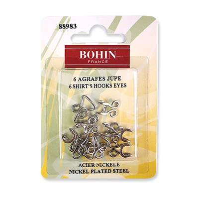 AGRAFES JUPE ARGENT N°3 - BLISTER 6