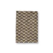 COUPON TISSU 50X55 JAP VAGUES NOIRES FOND ECRU