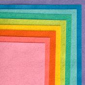 PACK ARC-EN-CIEL 9 COLORIS DE FEUTRINE 30x30cm EN CAMAIEUX