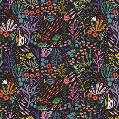 TISSU DASHWOOD STUDIO - AQUATIC PARADISE 2098 - COTON - 110 CM 