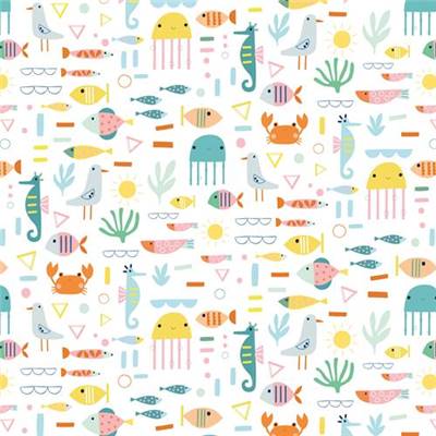 TISSU DASHWOOD STUDIO - SUMMER FUN 2087 - COTON - 110 CM 