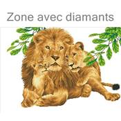 KIT BRODERIE DIAMANT - LA FAMILLE DES LIONS