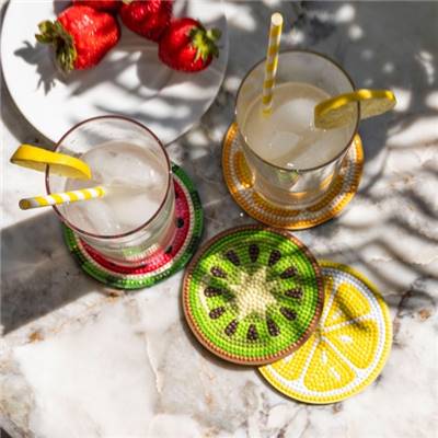 KIT BRODERIE DIAMANT 4 SOUS-VERRES - TUTTI FRUTTI