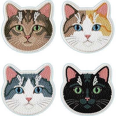KIT BRODERIE DIAMANT 4 SOUS-VERRES - CATS