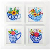 KIT BRODERIE DIAMANT MINI DOTZ - TEATIME POSIES - PACK 4 DESSINS