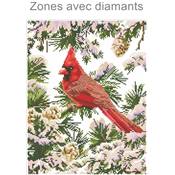 KIT BRODERIE DIAMANT - LE CARDINAL DANS LA NEIGE