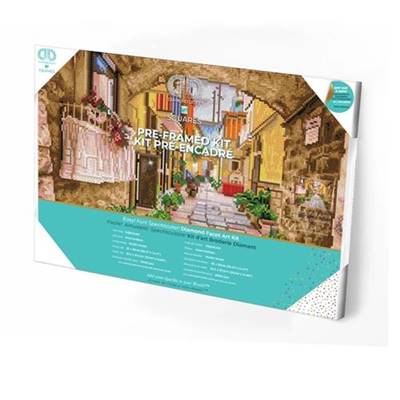 KIT BRODERIE DIAMANT SQUARES - RUSTIC STREET - PRE-ENCADRE