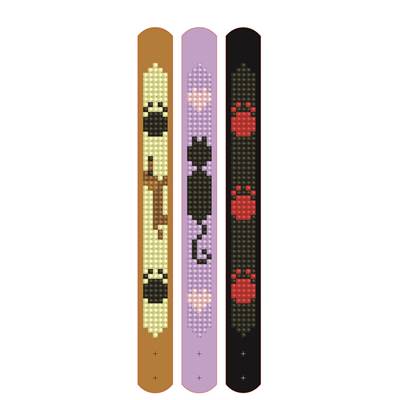 LOT 3 BRACELETS MOTIFS ANIMAUX DOTZIES BRODERIE DIAMANT