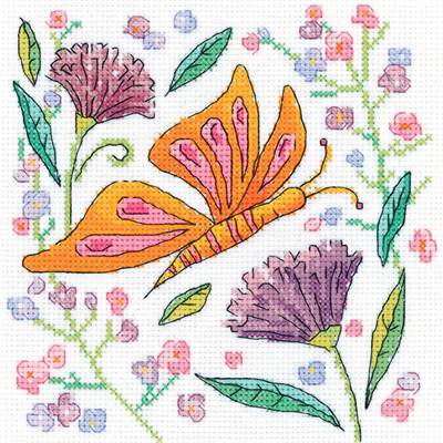 KIT POINT DE CROIX ORANGE BUTTERFLY (A)