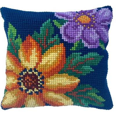 COUSSIN POINT DE CROIX LADYBIRD - SOIREE FLEURIE - 40 X 40 CM