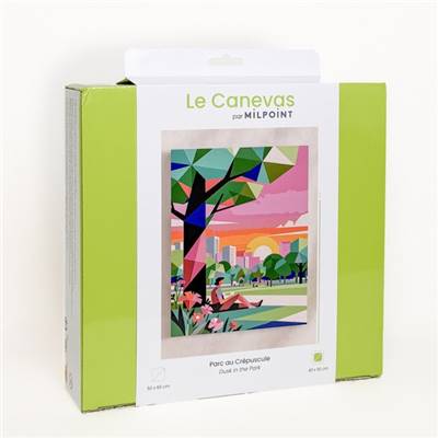 KIT CANEVAS COMPLET - DESSIN 40 X 50 CM - PARC AU CREPUSCULE
