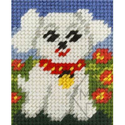 KIT DEMI-POINT ENFANT 17 X 20,5 CM - CHIEN BLANC