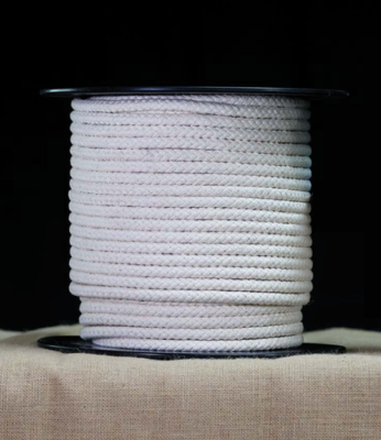 CORDE TRESSEE COTON BOBINE 100 METRES X 8 MM - ECRU