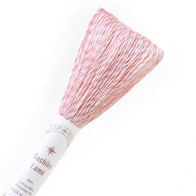 FIL SASHIKO LAME COL SL13 - ROSE DORE - LOT 6 ECH. DE 40M