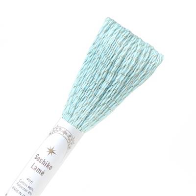 FIL SASHIKO LAME COL SL14 - BLEU DORE - LOT 6 ECH. DE 40M