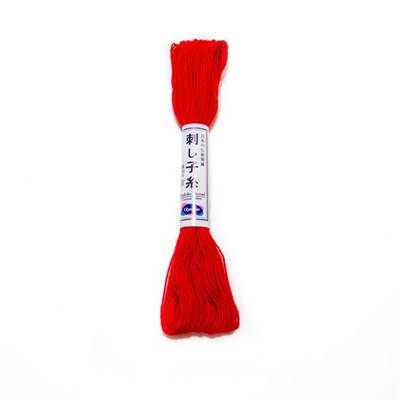 FIL SASHIKO UNI - COL 15 - ROUGE VIF - LOT DE 6 ECH. DE 20 M