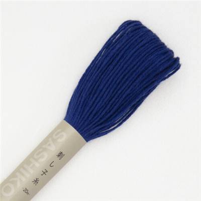 FIL SASHIKO UNI - COL 18 - BLEU NUIT - LOT DE 6 ECH. DE 20 M