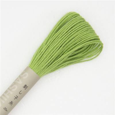 FIL SASHIKO UNI - COL 6 - VERT AMANDE - LOT DE 6 ECH. DE 20 M